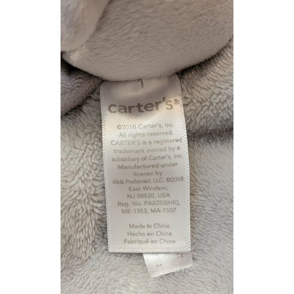 Carters Gray Elephant Lovey Holding Security Blanket Soft Velour Satin Toy - Picture 7 of 10